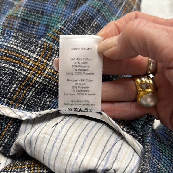 Veronica Beard Clerrence Plaid Tweed High Waist Cropped Paperbag Trouser size 6 - Picture 11 of 13